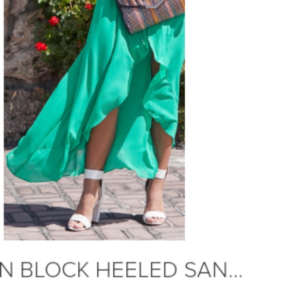 Women's Size 5.5 White Block High Heeled Sandals - Picture 3 of 8